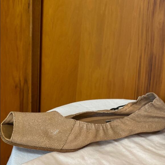 Narciso Rodriguez Snake Leather Pale Pink Tan Open Toe Ballet Flats - 9 W/ Bag - Picture 10 of 13